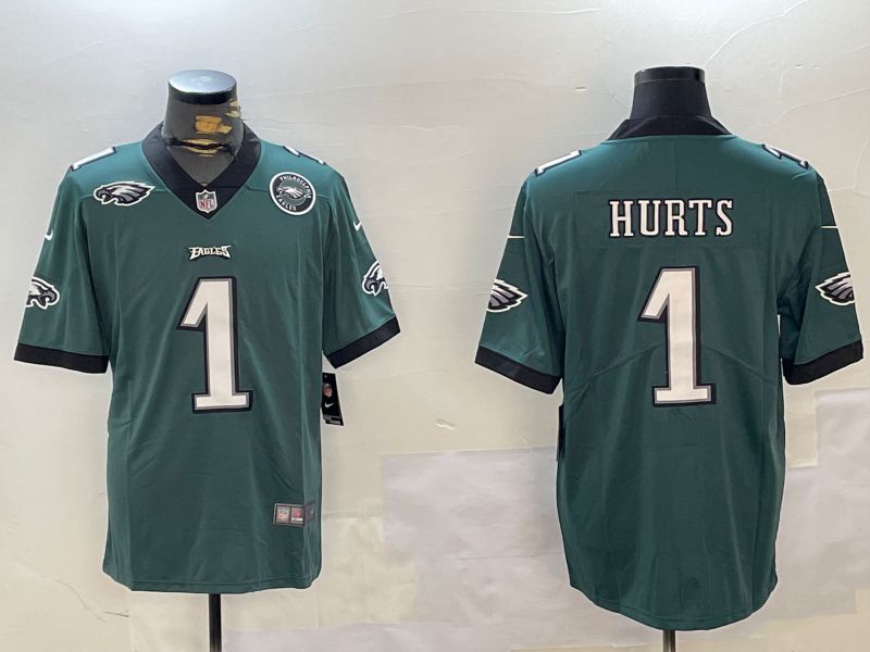 Men Philadelphia Eagles #1 Hurts Green Second generation 2024 Nike Limited NFL Jersey style 4->philadelphia eagles->NFL Jersey